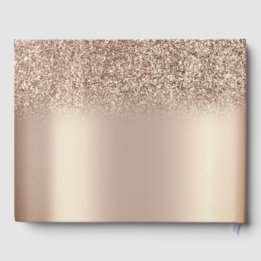 Elegant Chic Glitter Bokeh Hearts Wedding Gastenboek (Achterkant)