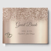 Elegant Chic Glitter Bokeh Hearts Wedding Gastenboek (Voorkant)