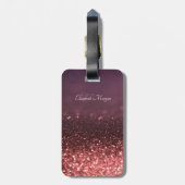 Elegant Chic Glitter Bokeh Ombre, Bloem Bagagelabel (Achterkant verticaal)