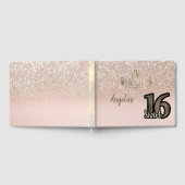 Elegant Chic Glitter Bokeh, Tiara, Sweet 16 Gastenboek (Volledig)