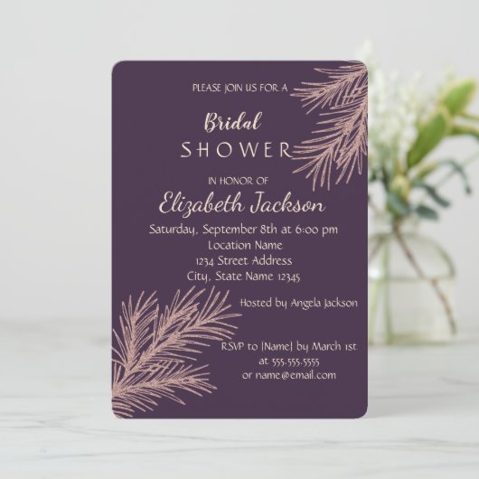 Elegant Chic Glitter Branch Vrijgezellenfeest Kaart (Staand voorkant)