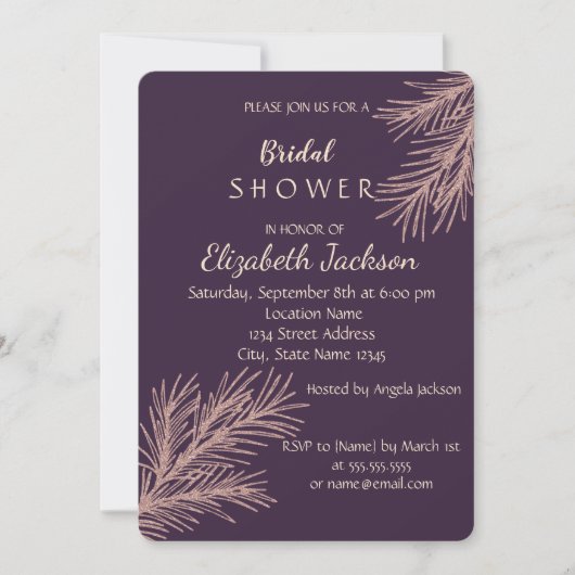 Elegant Chic Glitter Branch Vrijgezellenfeest Kaart (Voorkant)