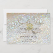 Elegant Chic, Glitter, Daisy Wedding Save the date (Voorkant)