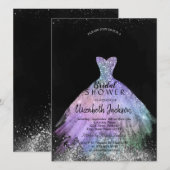 Elegant Chic Glitter Dress, Vrijgezellenfeest Kaart (Voorkant / Achterkant)