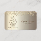 Elegant Chic Glitter Gold Cupcake, Sweets, Bakery Visitekaartje (Voorkant)