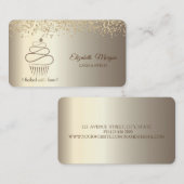 Elegant Chic Glitter Gold Cupcake, Sweets, Bakery Visitekaartje (Voorkant / Achterkant)