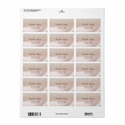 Elegant Chic Glitter Ombre Bokeh Etiket (Full Sheet)