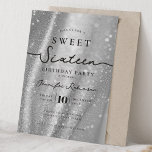 Elegant Chic Glitter Sweet 16 Birthday Silver  Kaart<br><div class="desc">Celebrate in Style with Chic Glitter fabric Sweet 16 Invitation. Make your Sweet 16 party unforgettable with the Chic Glitter fabric invitation. Customize with your party details for a chic and elegant touch.</div>