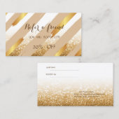 Elegant Chic Glittery, Striped Reference Kaart (Voorkant / Achterkant)