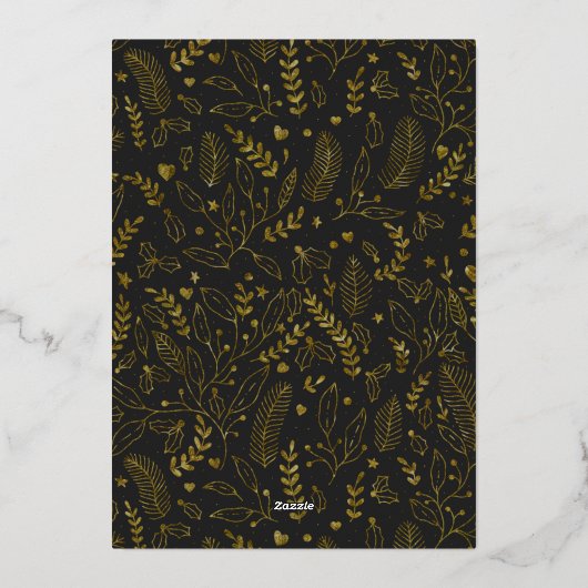 Elegant Chic Gold 5 foto Merry Christmas Kaart (Achterkant)