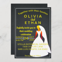 Elegant chic gold and black Wedding Invitation