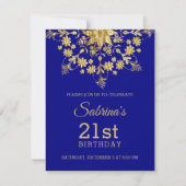 Elegant Chic Gold Birthday Uitnodiging (Voorkant)