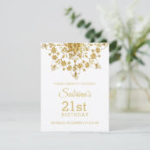 Elegant Chic Gold Birthday Uitnodiging (Staand voorkant)