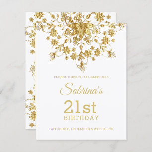 Elegant Chic Gold Birthday Uitnodiging