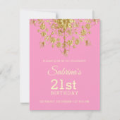 Elegant Chic Gold Birthday Uitnodiging (Voorkant)