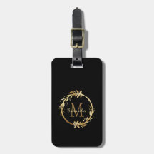 Elegant Chic Gold Black Monogram naam