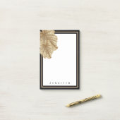 Elegant Chic Gold Black, speciaal gepersonaliseerd Post-it® Notes (Op bureau)