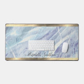 Elegant Chic Gold Blauwgroen Paarse Blauw Naam toe Bureaumat (Keyboard & Muis)