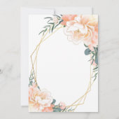 Elegant Chic Gold Blush Peach Cream Floral Wedding Kaart (Achterkant)