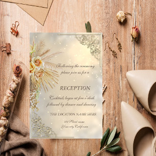 Elegant Chic Gold Boho Flowers Weddenschappen Rece Kaart