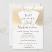 Elegant Chic Gold, Bride Dress Vrijgezellenfeest Kaart (Voorkant)