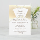 Elegant Chic Gold, Bride Dress Vrijgezellenfeest Kaart (Staand voorkant)