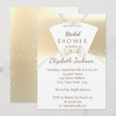 Elegant Chic Gold, Bride Dress Vrijgezellenfeest Kaart (Voorkant / Achterkant)