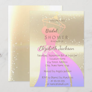 Elegant Chic Gold, Bride Dress Vrijgezellenfeest Kaart