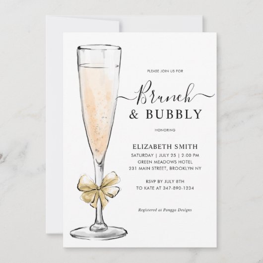 Elegant Chic Gold Brunch en Bubble Vrijgezellenfee Kaart (Voorkant)