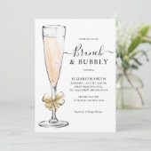 Elegant Chic Gold Brunch en Bubble Vrijgezellenfee Kaart (Staand voorkant)