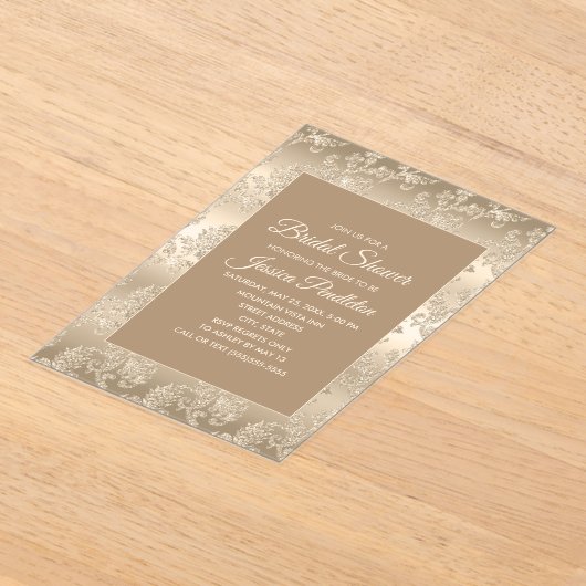 Elegant Chic Gold Champagne  Vrijgezellenfeest Acryl Uitnodigingen (Laagn)