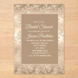 Elegant Chic Gold Champagne  Vrijgezellenfeest Acryl Uitnodigingen