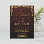 Elegant Chic Gold Classy  Rustic Wedding Kaart (Staand voorkant)