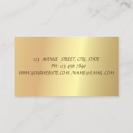 Elegant Chic Gold Confetti Cirkel Visitekaartje (Achterkant)