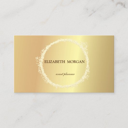 Elegant Chic Gold Confetti Cirkel Visitekaartje (Voorkant)