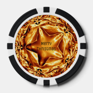 Elegant Chic Gold Copper kerst Star Poker Chip