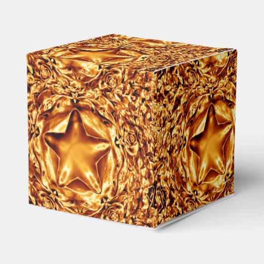 Elegant Chic Gold Copper Kerststerren: heerlijk Bedankdoosjes (Achterkant)