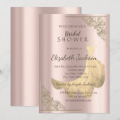 Elegant Chic Gold Dress Roos Gold Vrijgezellenfees Kaart (Voorkant / Achterkant)