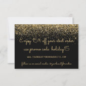 Elegant Chic Gold en Black Business Holiday Card Bedankkaart (Achterkant)