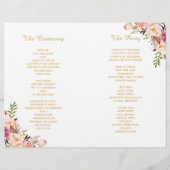 Elegant Chic Gold Floral vouded Wedding Programme (Achterkant)