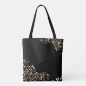 Elegant Chic Gold Flowers , Bride Tote Bag (Achterkant)