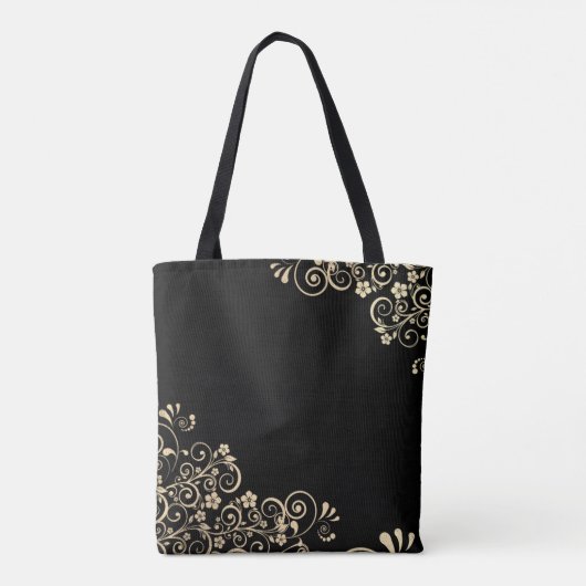 Elegant Chic Gold Flowers , Bride Tote Bag (Achterkant)