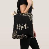 Elegant Chic Gold Flowers , Bride Tote Bag (Dichtbij)