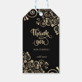 Elegant Chic Gold Flowers Hartelijk dank Cadeaulabel (Voorkant)