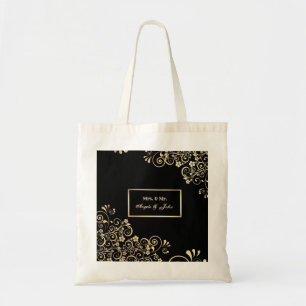 Elegant Chic Gold Flowers, Lijst Tote Bag