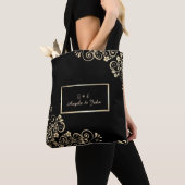 Elegant Chic Gold Flowers, Lijst Tote Bag (Dichtbij)