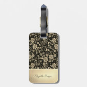 Elegant Chic Gold Flowers - op maat gesneden Bagagelabel (Achterkant verticaal)
