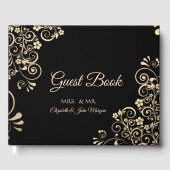 Elegant Chic Gold Flowers Wedding Gastenboek (Voorkant)