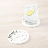 Elegant Chic Gold Foil Eucalyptus Greenergy Zandsteen Onderzetter (Zijkant)