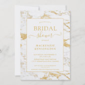 Elegant Chic Gold Foil marble Vrijgezellenfeest Kaart (Voorkant)